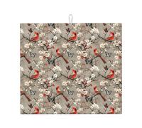 Elegante tappetino scolapiatti in microfibra con stampa a farfalla cardinale, per bancone della cucina, lavabile in lavatrice, super assorbente, 40,6 x 45,7 cm