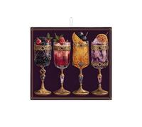 Elegante tappetino scolapiatti in vetro per bancone della cucina, tappetino assorbente in stile vintage, tappetino scolapiatti in microfibra medievale per proteggere bar, 40,6 x 45,7 cm