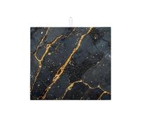 Elegante tappetino scolapiatti nero e oro per bancone della cucina, elegante tappetino assorbente scolapiatti tappetino scolapiatti in microfibra per tutto l'anno per cucina, caffè, bar, protezione