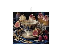 Elegante tappetino scolapiatti per bancone della cucina, lussuoso tappetino assorbente per scolapiatti con motivo floreale dorato, in microfibra, stile vintage, per feste del tè, 40,6 x 45,7 cm