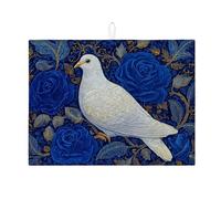 Elegante tappetino scolapiatti per bancone della cucina, tappetino assorbente per scolapiatti con rosa blu, tappetino in microfibra vintage per bancone della cucina, protezione da bar, 45 x 61 cm