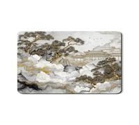 Elegante tappetino scolapiatti per bancone della cucina, tappetino scolapiatti in gomma assorbente grigio oro paesaggio paesaggio scolapiatti tappetino moderno in pelle PU per bar 30,5 x 50,8 cm