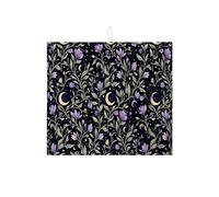 Elegante tappetino scolapiatti viola floreale per bancone della cucina, tappetino assorbente per scolapiatti cielo notturno, tappetino in microfibra vintage per proteggere il bancone della cucina