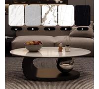 Elegante tavolino da caffè in marmo di lusso con base in metallo dorato - Piano in pietra unico, design moderno ed elegante, facile da pulire, ideale per l'arredamento del soggiorno e per interni el
