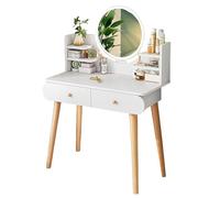 Elegante tavolino da trucco con specchio LED regolabile e cassetti, elegante scrivania per cosmetici per camera da letto per adulti per ragazze e donne routine di bellezza