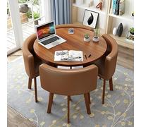 Elegante tavolo da pranzo rotondo con 4 sedie - moderno mobili da cucina e salotto per piccoli spazi, ideale per soggiorno, ufficio o sala conferenze, comfort ed eleganza.