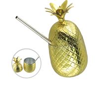 Elegante tazza stacca rimovibile in rame ananas sippy con paglia alla moda