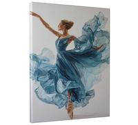 Elegante tela artistica da parete con ballerina blu, graziosa opera d'arte per la decorazione estetica domestica, ideale per soggiorno, camera da letto e studio di danza, decorazione da parete