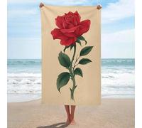 Elegante telo da spiaggia in microfibra senza sabbia rosa rossa grande asciugamano da doccia multiuso assorbente per bagno piscina 130 x 80 cm