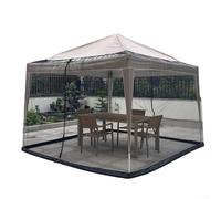 Elegante tenda a padiglione 300 x 300 cm con tenda a rete e tubo dell'acqua zavorrato per il comfort del cortile (nero)