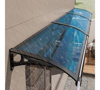 Elegante tenda da esterno moderna per finestre e porte, staffa in alluminio resistente, baldacchino in policarbonato con grondaie, parasole per la protezione della casa e del patio
