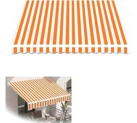 Elegante tenda da sole per esterni, 3,6 x 2 m, 280 g, impermeabile, in poliestere, per terrazze, finestre, porte, eleganti strisce arancioni e bianche