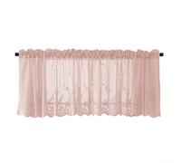 Elegante tenda in pizzo per cucina e soggiorno, lunghezza corta, facile installazione con asta, materiale morbido e robusto (rosa)