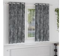 Elegante tenda in velluto grigio per soggiorno e camera da letto con oscuramento della stanza e parte superiore con occhielli, design elegante in poliestere di alta qualità per una perfetta privacy