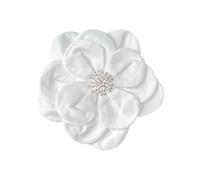 Elegante Tessuto A Strati Fiore Spilla Pin Alla Moda Grande Floreale Risvolto Accessorio Elegante Pettorale Ornamento Per Le Donne Poliestere Fiore Pin, Misura unica, come descritto
