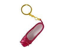 Elegante Tessuto Pointe Shoes Portachiavi Balletti Accessori Balletti Scarpe Portachiavi Tessuto Lega Texture Per Borsa O Fatti A Mano Ballet Shoe Portachiavi, Rosso vinaccia, Taglia unica