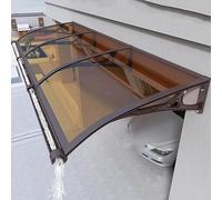 Elegante tettoia in alluminio e policarbonato, 100 x 330 cm, tenda da ingresso per esterni, protezione per ingresso, modello A02