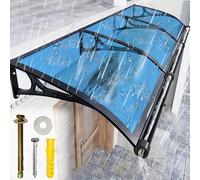 Elegante tettoia in policarbonato da 60 x 120 cm - Protezione UV e parapioggia con tetto inclinato blu, copertura per ingresso esterno durevole e resistente alle intemperie.