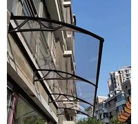 Elegante tettoia in policarbonato per porta d'ingresso, 80 x 150 cm, protezione dagli agenti atmosferici, staffa in alluminio resistente ai raggi UV, protezione da pioggia e neve, per esterni patio e