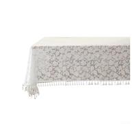 Elegante tovaglia in pizzo con stampa floreale vintage, accessorio perfetto per qualsiasi riunione (A)