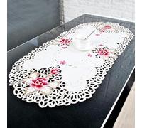 Elegante tovaglia ovale ricamata floreale, perfetta aggiunta alla decorazione della tua casa per qualsiasi celebrazione