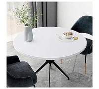 Elegante tovaglia rotonda bianca in finta pelle impermeabile, 90 cm, protezione in vinile per tavoli da pranzo e tavolini da caffè, resistente al calore, tappetino perfetto per la decorazione della