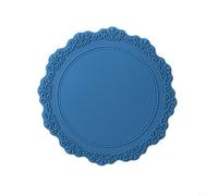 Elegante tovaglietta in silicone con elegante motivo floreale in pizzo resistente al calore, per una cena sicura (blu nebbia)