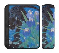 Elegante tracolla leopardata nera con iridi blu, 2 pezzi, protegge collo e spalle, accessori per la tua auto per zaino