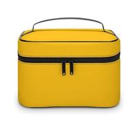 Elegante trousse cosmetica tinta unita giallo-arancio.