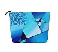 Elegante trousse da donna con stampa di pallacanestro, per uso quotidiano, viaggi e viaggi d'affari, Ombra a spirale blues, taglia unica