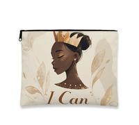 Elegante trousse da viaggio per cosmetici artistici, borsa da viaggio per donne, organizer portatile in tela con cerniera, regalo per tutte le stagioni, Beige, 7x9 Inch, Royal