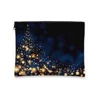 Elegante trousse da viaggio per cosmetici, con glitter oro scintillante, per donne, piccola borsa portatile in tela con cerniera, borsa da toilette per la cura della pelle delle vacanze, nero, 7x9