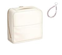 Elegante trousse portatile divisa per cosmetici, grande capacità, organizer da viaggio per trucchi, impermeabile, in pelle PU, per uso quotidiano e viaggi nel fine settimana, A, tutti