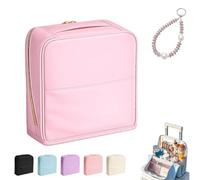 Elegante trousse portatile divisa per cosmetici, grande capacità, organizer da viaggio per trucchi, impermeabile, in pelle PU, per uso quotidiano e viaggi nel fine settimana, B, tutti
