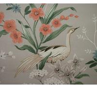 Elegante Uccelli E Fiori Terra D'Ombra 100% Cotone Tessuto Tenda Fodera Cuscino