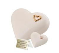 Elegante urna di cremazione in ceramica a forma di cuore per le cenerineri