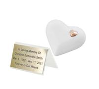 Elegante urna di cremazione in ceramica a forma di cuore per le cenerineri