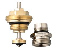 Elegante valvola a perno colore ottone e parte filettata per collettore riscalda