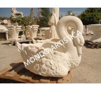 ELEGANTE VASO CIGNO IN CEMENTO E POLVERE DI MARMO