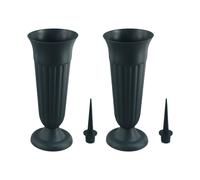 Elegante vaso da fiori in resina per uso cimitero include 2 bottiglie e accessor