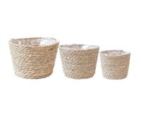 Elegante Vaso Fioriera in Paglia per Arredamento Casa Impermeabile per Porta Pia