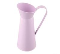Elegante vaso in ferro caratterizzato da un design mini caffettiera da utilizzare come centrotavola o organizer da scrivania con struttura resistente e finitura artistica (rosa)
