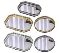 Elegante vassoio a specchio per tavolino da caffè e organizzazione dei trucchi in casa (E)