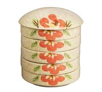 Elegante vassoio in ceramica con coperchio, tavolozza di 5 piatti per pittura ad inchiostro e acquerello, design tradizionale cinese, ideale per artisti e appassionati