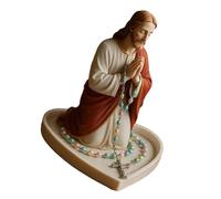 Elegante vassoio porta rosario con statuetta della Santa Madre Padre, in resina, per la preghiera cattolica, per altari e decorazioni spirituali per la festa della mamma