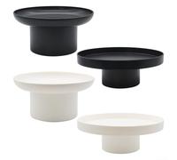 Elegante vassoio rotondo in ABS per organizzare snack, piatti e oggetti decorativi in casa o eventi (colore nero L)
