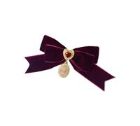 Elegante velluto fiocco strass cuore spilla collo accessorio fiore per feste a tema e palle retrò fotografia accessorio, One Size, come descritto
