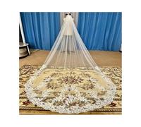 Elegante velo da sposa a pettine, velo da sposa regolabile, velo da cattedrale in pizzo drappeggiato, abiti da sposa, accessori da sposa eterni, lussuosi elementi essenziali for la cerimonia.(White 2_