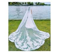 Elegante velo da sposa a pettine, velo da sposa regolabile, velo da cattedrale in pizzo drappeggiato, abiti da sposa, accessori da sposa eterni, lussuosi elementi essenziali for la cerimonia.(Ivory_30