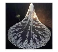 Elegante velo da sposa a pettine, velo da sposa regolabile, velo da cattedrale in pizzo drappeggiato, abiti da sposa, accessori da sposa eterni, lussuosi elementi essenziali for la cerimonia.(White_30